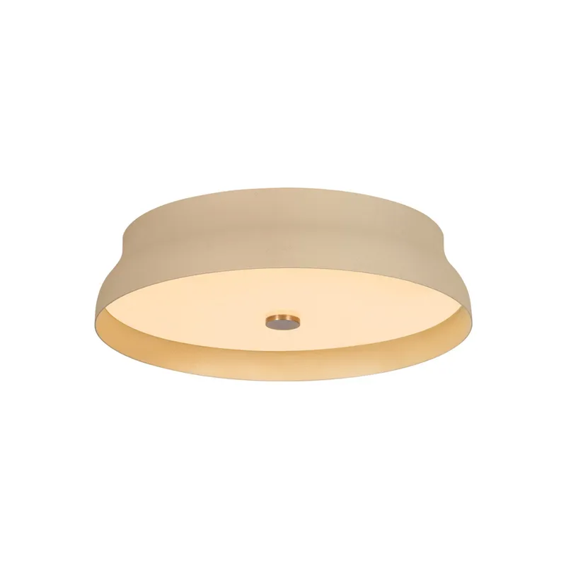 Shore 1-Light Flush Mount in Patina Brass 16W x 4H (Cream Gesso) — Foundry Lighting LED Ceiling Lights 16.0W 