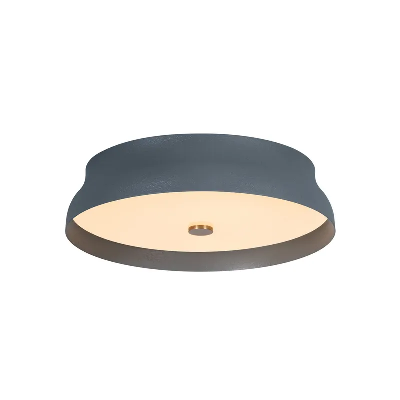 Shore 1-Light Flush Mount in Patina Brass 16W x 4H (Slate Gesso) — Foundry Lighting LED Ceiling Lights 16.0W 