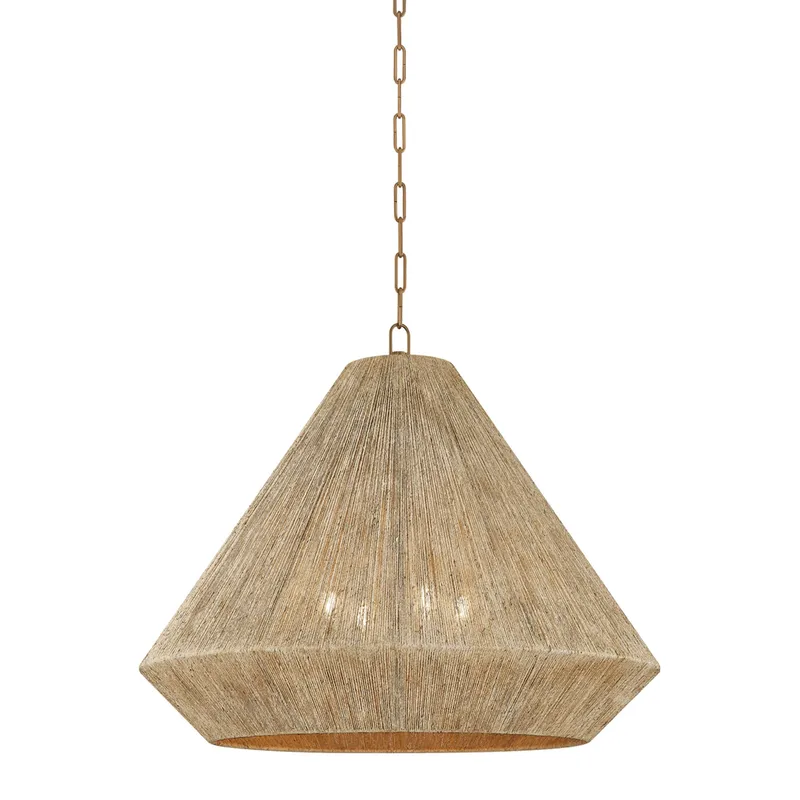 Keats 4-Light Pendant in Patina Brass 30W x 24.75H — Foundry Lighting LED Pendant Lights 30.0W 