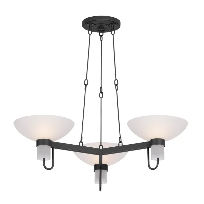 Arturo 3-Light Chandelier in Textured Bronze W/ Hl 30W x 8H — Foundry Lighting LED Pendant Lights 30.0W 