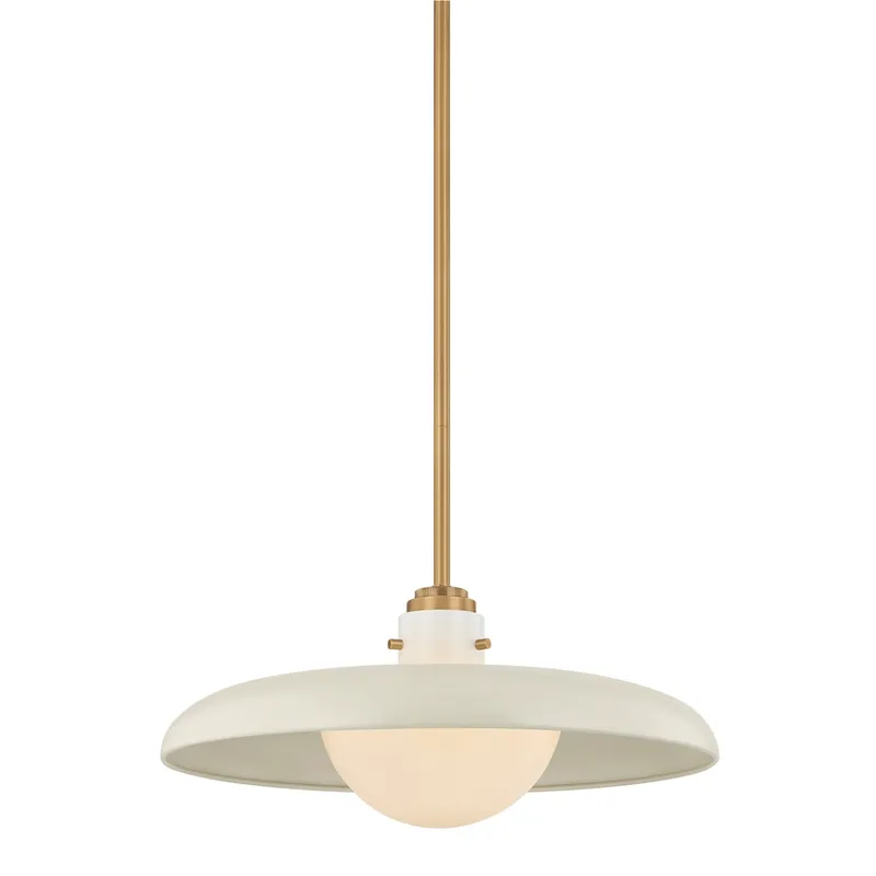 Gustavo 1-Light Pendant in Patina Brass 20W x 8.75H — Foundry Lighting LED Pendant Lights 20.0W 