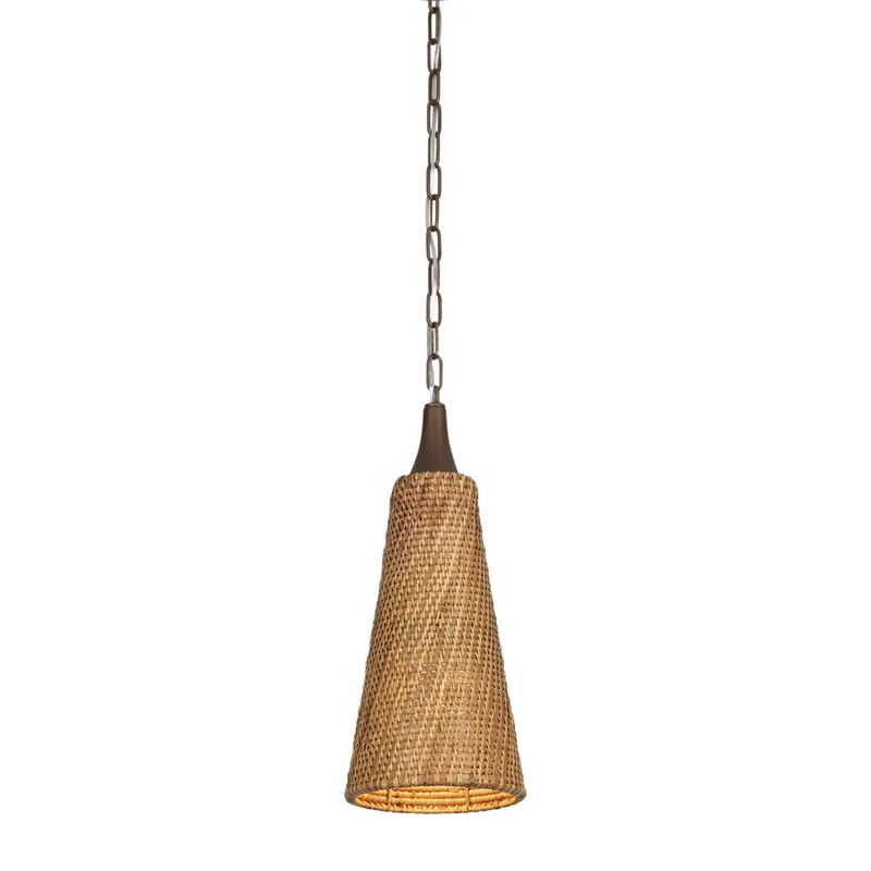 Kenzo 1-Light Pendant in Bronze Leaf 8.5W x 20.75H — Foundry Lighting LED Pendant Lights 8.5W 