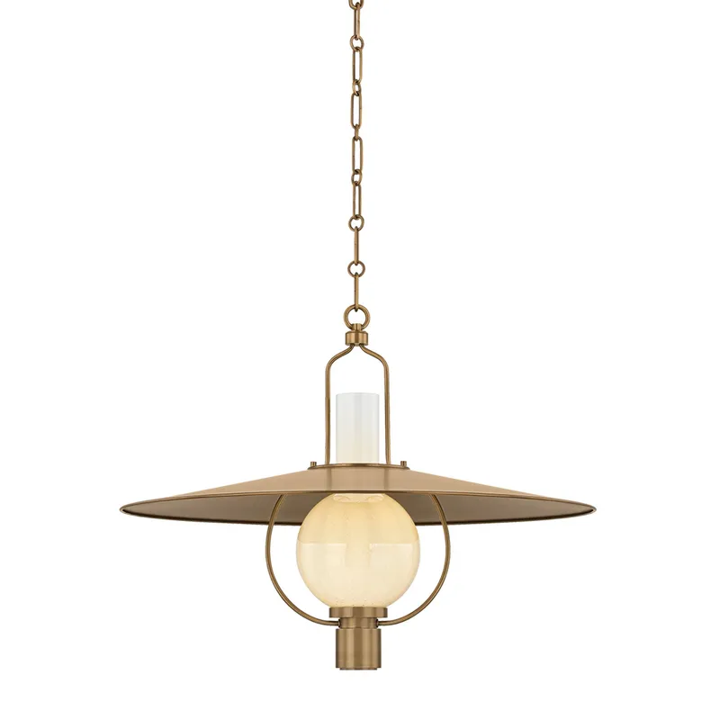 Cahill 1-Light Lantern in Patina Brass 30W x 23H — Foundry Lighting LED Ceiling Lights 30.0W 