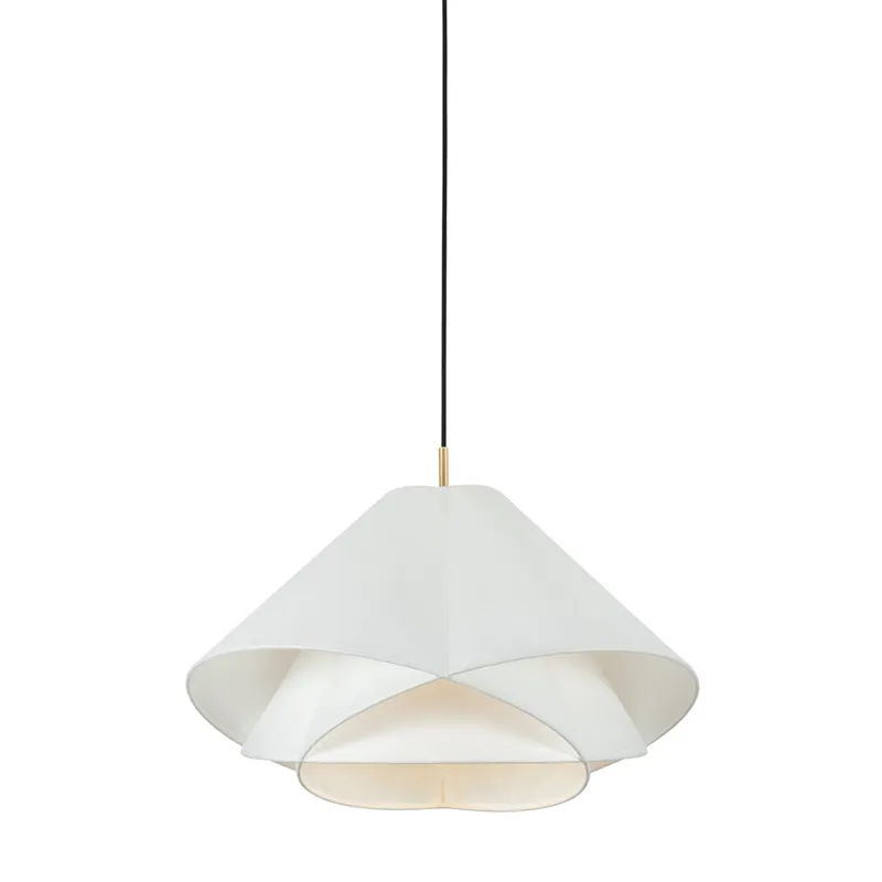 Edna 1-Light Pendant in Vintage Gold Leaf 25.25W x 17H — Foundry Lighting LED Pendant Lights 25.0W 