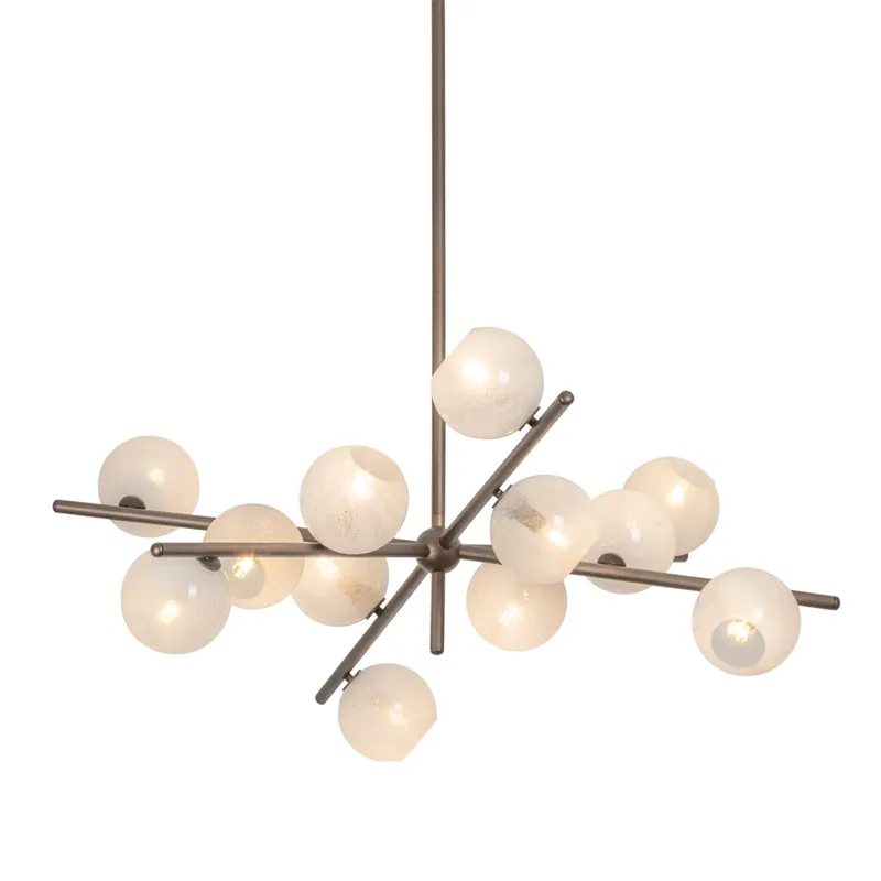 Sonny 12-Light Chandelier in Bronze Leaf 41.75W x 20H — Foundry Lighting LED Pendant Lights 75.0W 