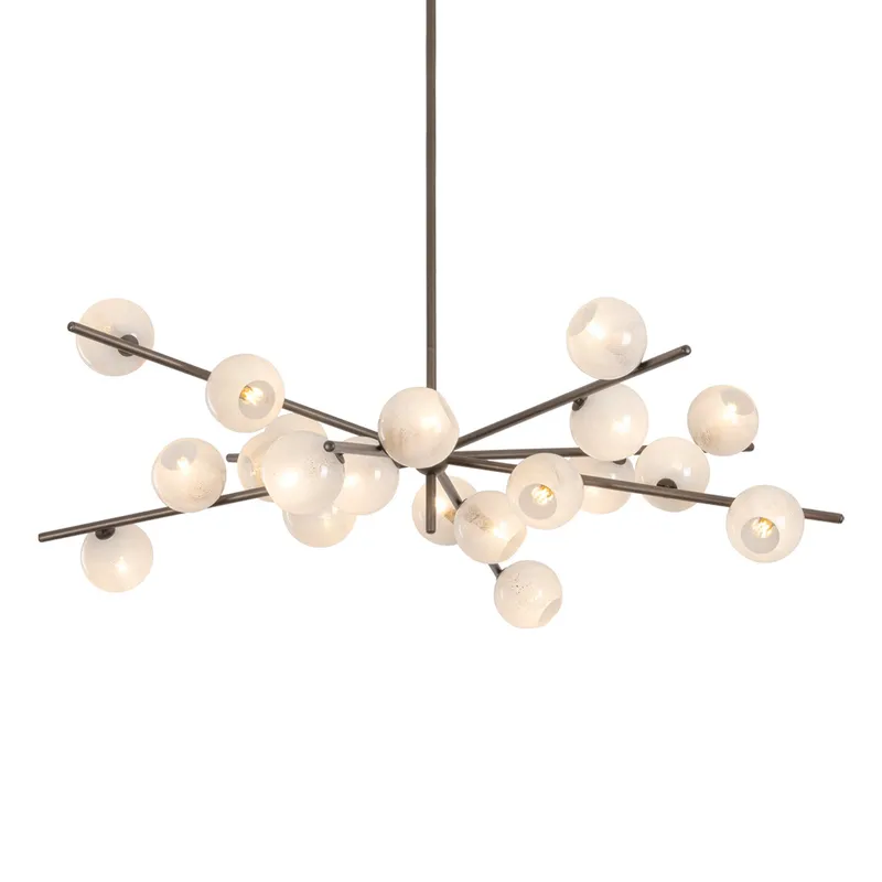 Sonny 20-Light Chandelier in Bronze Leaf 59.75W x 21.5H — Foundry Lighting LED Pendant Lights 75.0W 