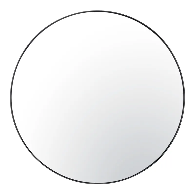 Tablet 40-in Round Wall Mirror - Black — Varaluz Lighting LED Wall Lights  