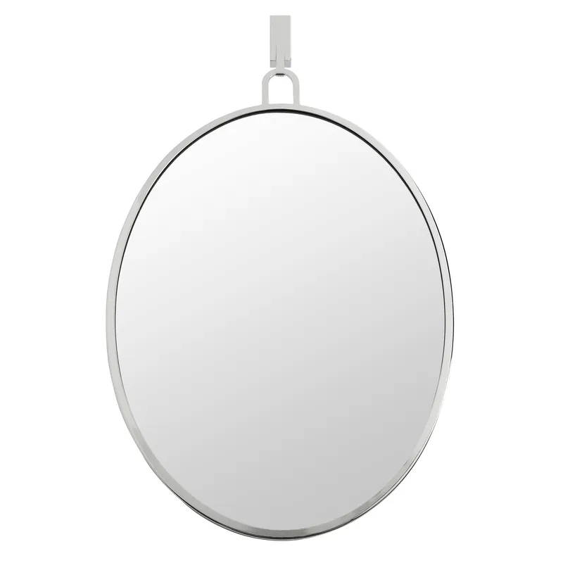 Stopwatch 22x30 Oval Powder Room Mirror - Polished Nickel — Varaluz Lighting LED Wall Lights  