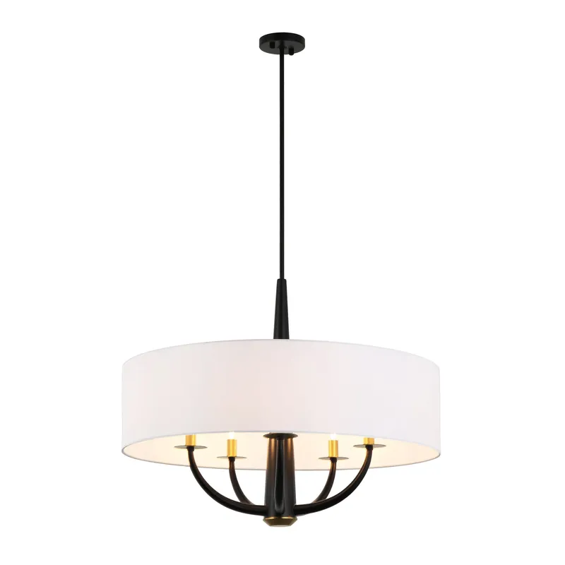Patchwork 5 Light Pendant - Black/Satin Brass — Varaluz Lighting LED Landscape Lights  