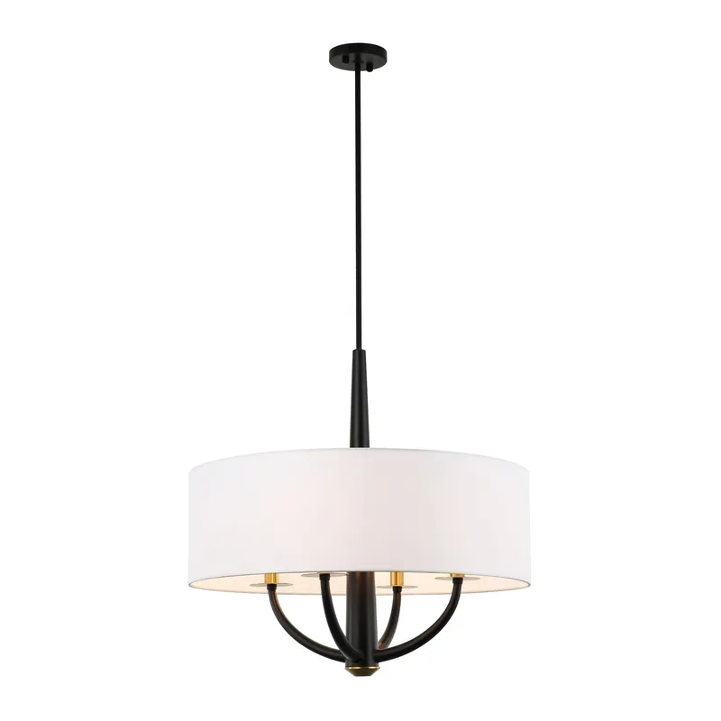 Patchwork 4 Light Pendant - Black/Satin Brass — Varaluz Lighting LED Landscape Lights  