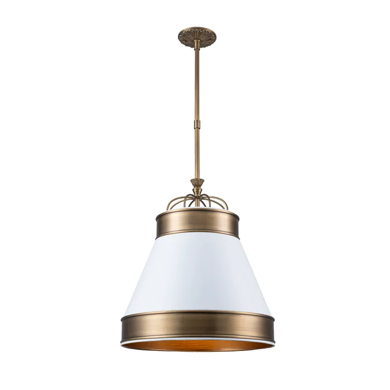 Savarin 1 Light Medium Pendant - Heritage White/Heritage Bronze — Varaluz Lighting LED Landscape Lights  