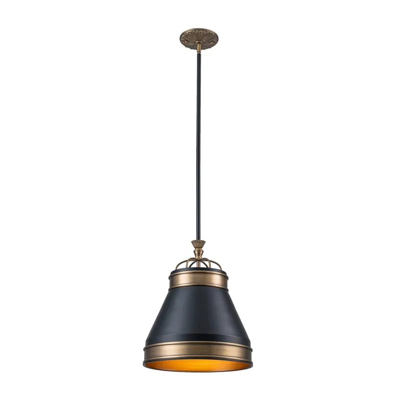 Savarin 1 Light Small Pendant - Heritage Black/Heritage Bronze — Varaluz Lighting LED Landscape Lights  