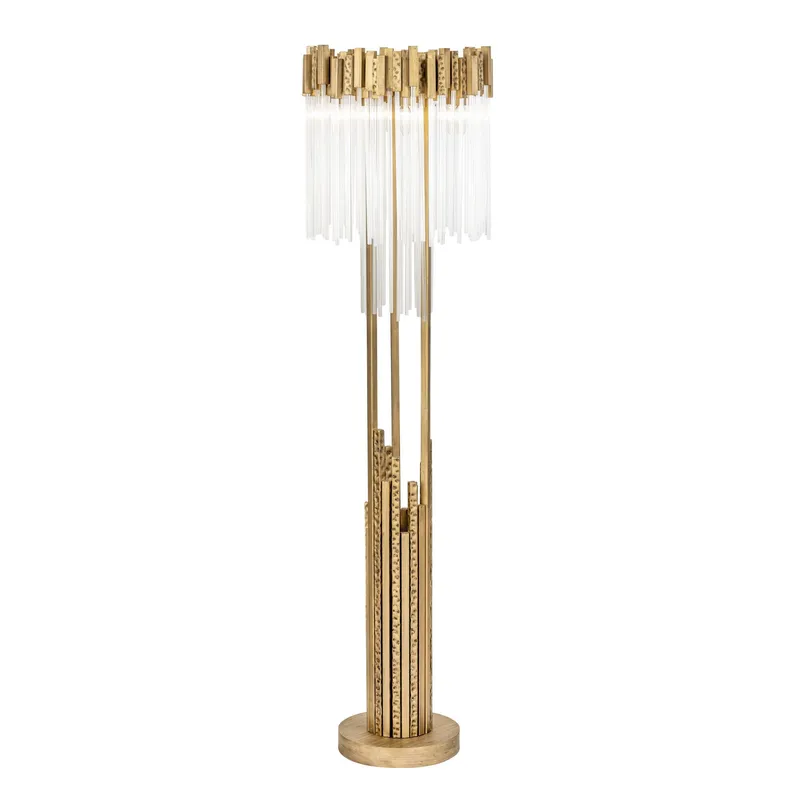 Matrix 6 Light Floor Lamp - Havana Gold — Varaluz Lighting LED Temporary & Work Lights  