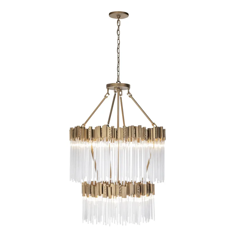 Matrix 14 Light 2-Tier Chandelier - Havana Gold — Varaluz Lighting LED Landscape Lights  