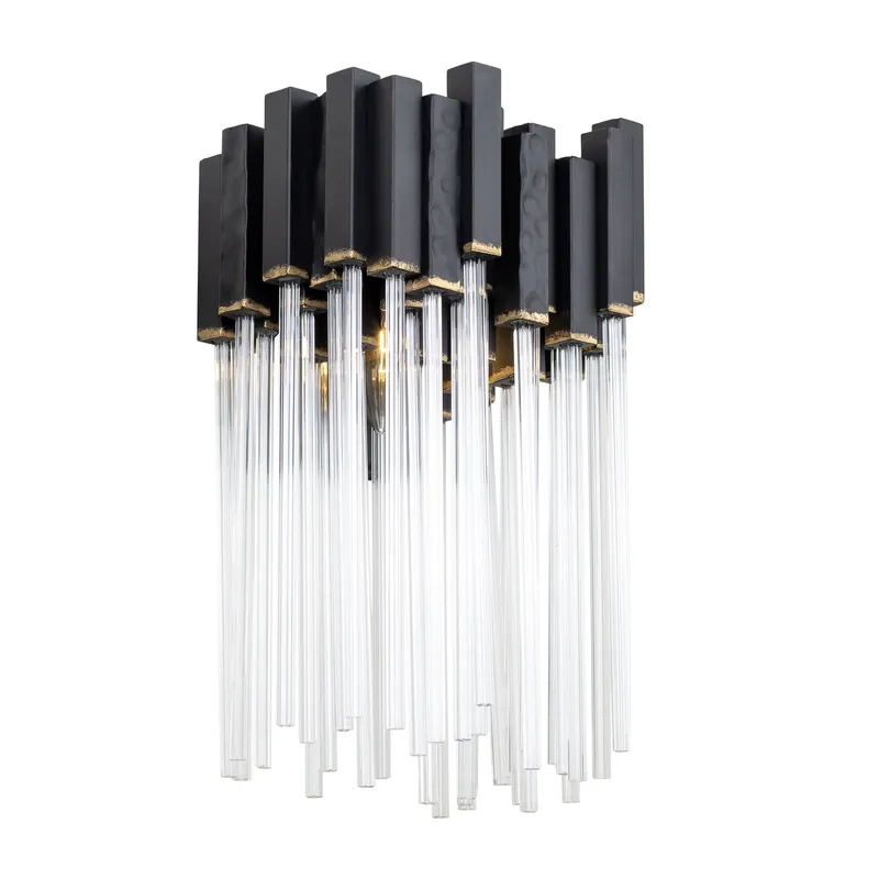 Matrix 1 Light Sconce - Matte Black/French Gold — Varaluz Lighting LED Wall Lights  