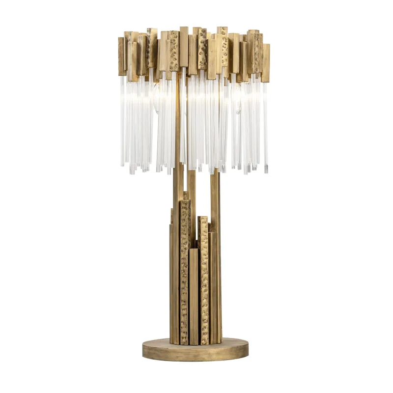 Matrix 3 Light Table Lamp - Havana Gold — Varaluz Lighting LED Temporary & Work Lights  