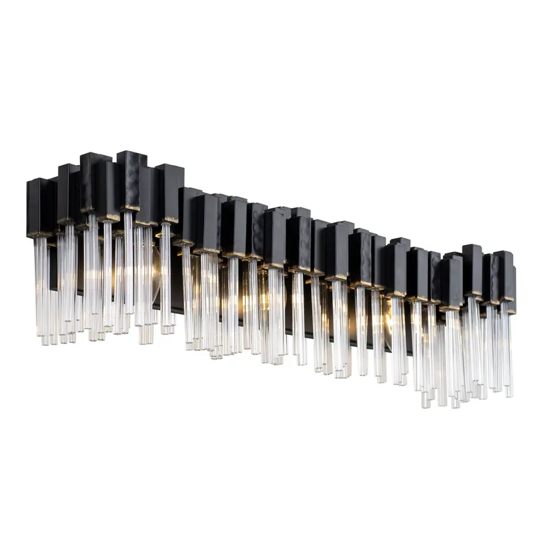 Matrix 3 Light Bath - Matte Black/French Gold — Varaluz Lighting LED Smart & Connected Lighting  