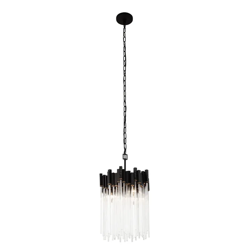 Matrix 3 Light Pendant - Matte Black/French Gold — Varaluz Lighting LED Landscape Lights  