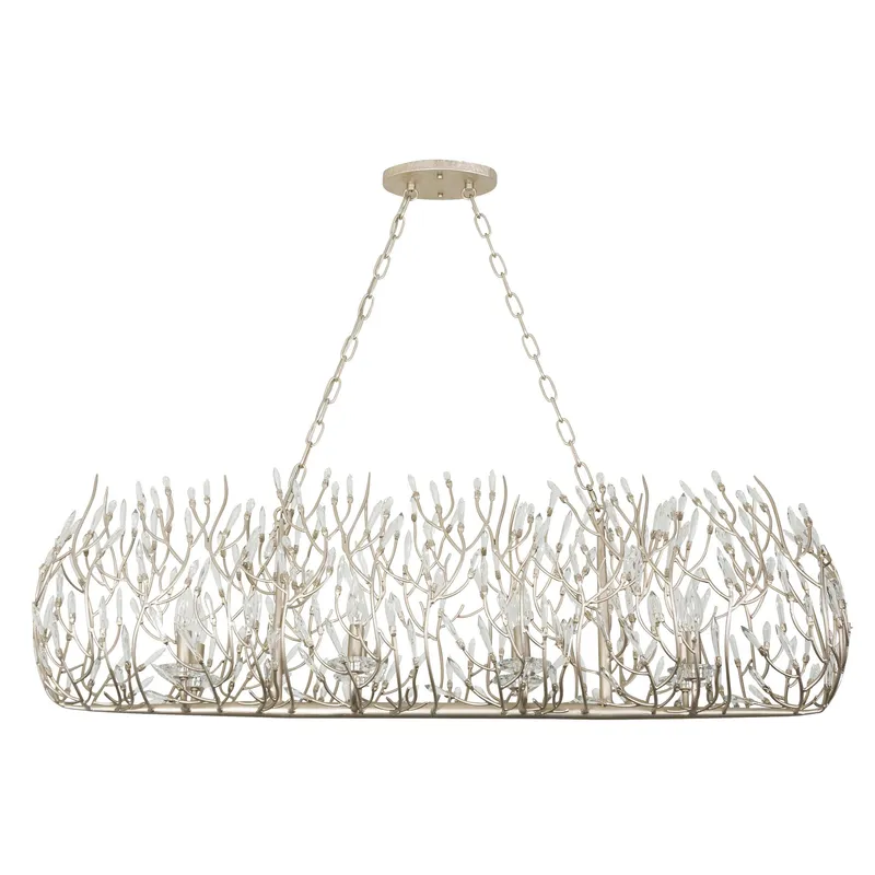 Bask 8 Light Crystal Linear Pendant - Gold Dust — Varaluz Lighting LED Linear Lights  