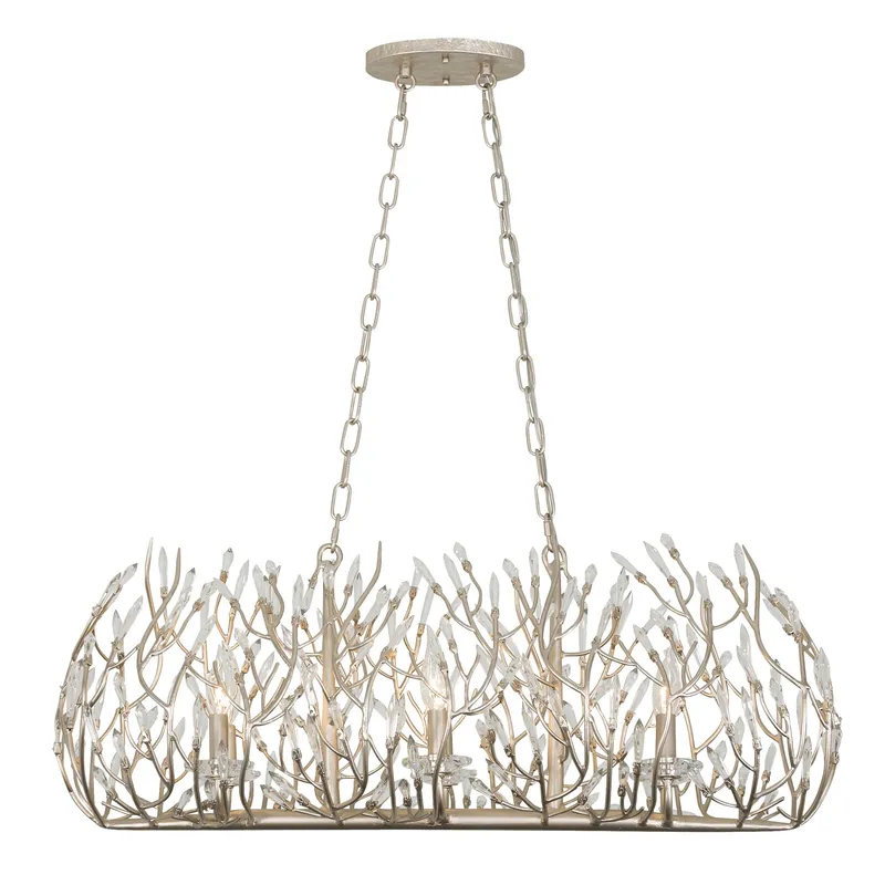 Bask 6 Light Crystal Linear Pendant - Gold Dust — Varaluz Lighting LED Linear Lights  