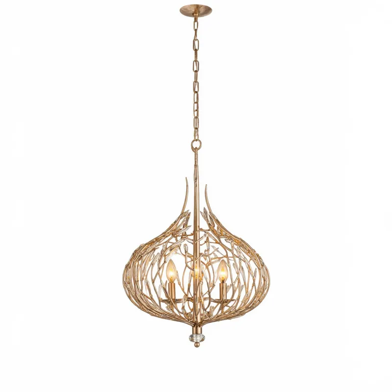 Bask 3 Light Crystal Pendant - Gold Dust — Varaluz Lighting LED Landscape Lights  