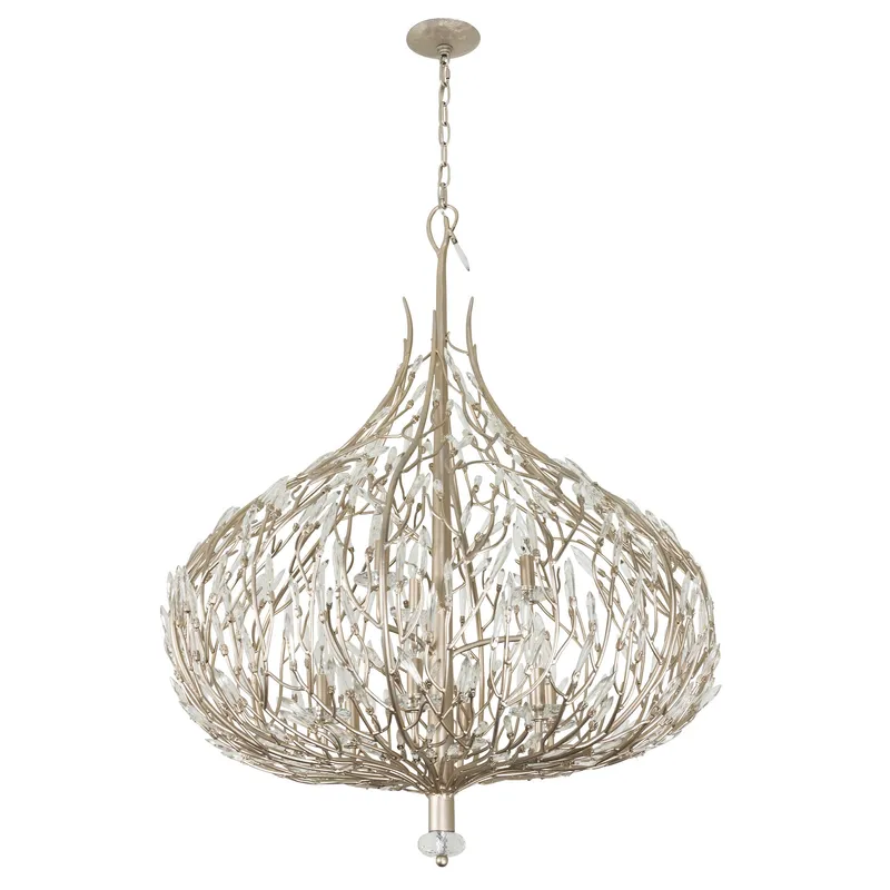 Bask 9 Light Crystal Pendant - Gold Dust — Varaluz Lighting LED Landscape Lights  