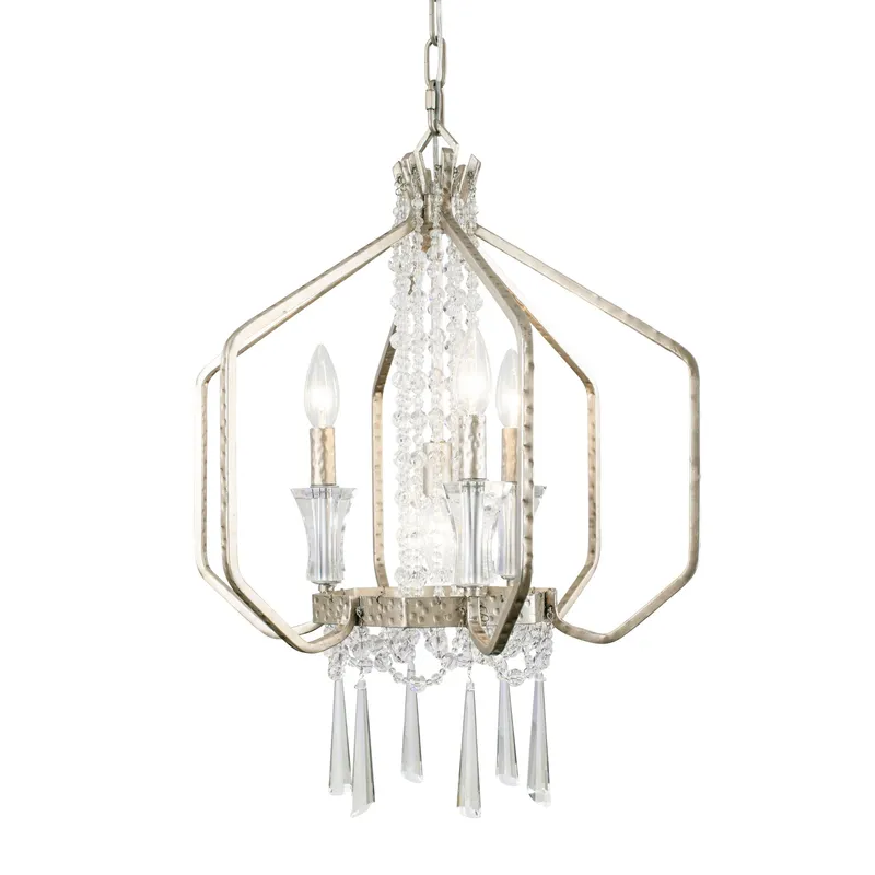 Barcelona 4 Light Crystal Pendant - Transcend Silver — Varaluz Lighting LED Landscape Lights  