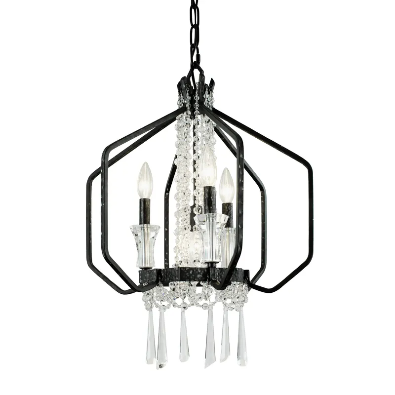 Barcelona 4 Light Crystal Pendant - Onyx — Varaluz Lighting LED Landscape Lights  