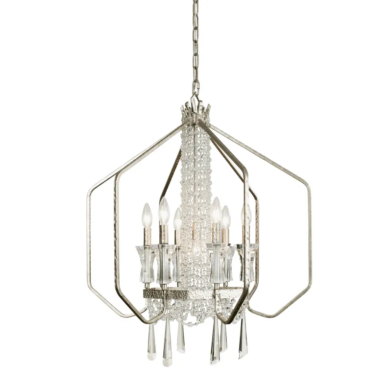 Barcelona 7 Light Crystal Pendant - Transcend Silver — Varaluz Lighting LED Landscape Lights  