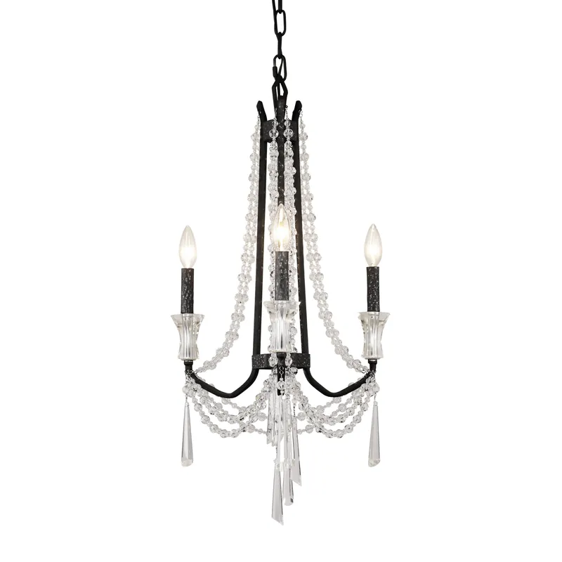 Barcelona 3 Light Crystal Chandelier - Onyx — Varaluz Lighting LED Landscape Lights  