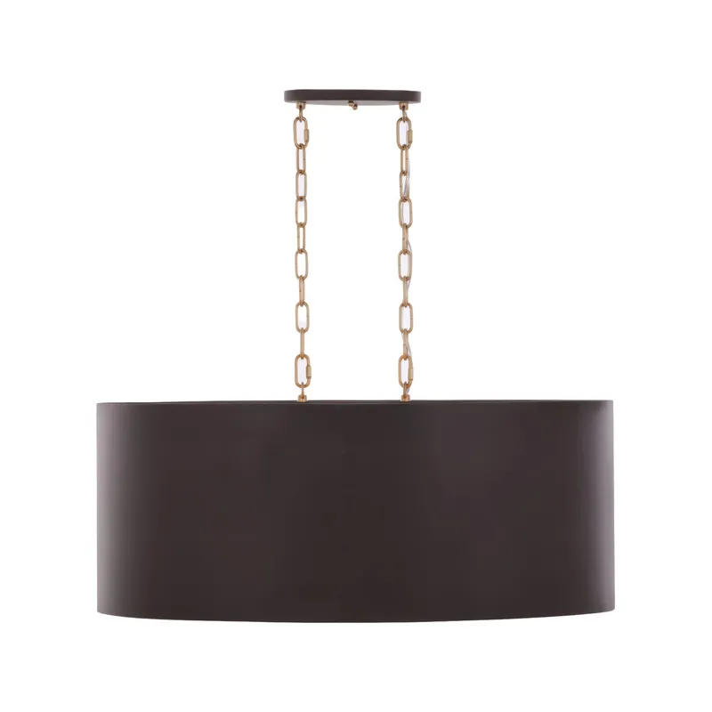 Cannery 6 Light Oval/Linear Pendant - Dark Bronze & French Gold — Varaluz Lighting LED Linear Lights  