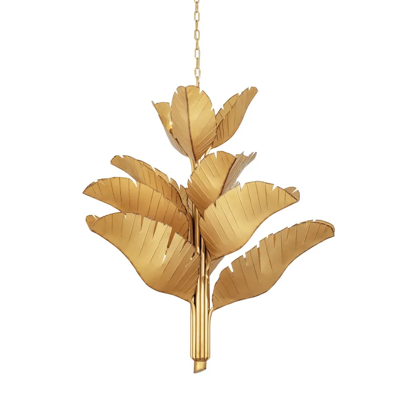 Banana Leaf 12 Light Chandelier - Gold — Varaluz Lighting LED Landscape Lights  