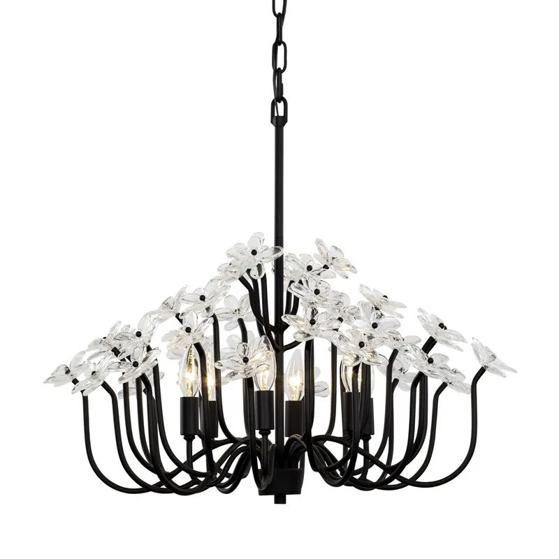 Wildflower 6 Light Chandelier - Matte Black — Varaluz Lighting LED Landscape Lights  