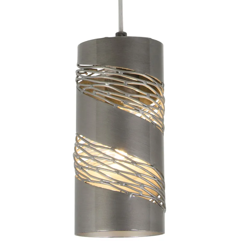 Flow 1 Light Cylinder Mini Pendant - Steel — Varaluz Lighting LED Landscape Lights  