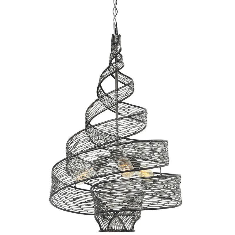 Flow 3 Light Twist Pendant - Steel — Varaluz Lighting LED Landscape Lights  