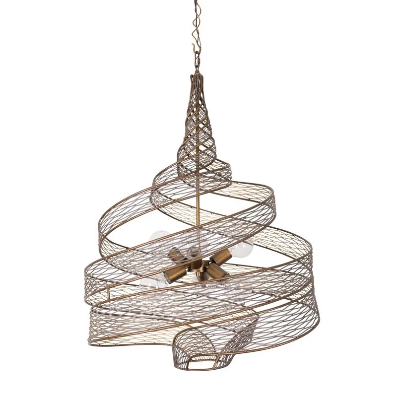 Flow 6 Light Twist Pendant - Hammered Ore — Varaluz Lighting LED Landscape Lights  