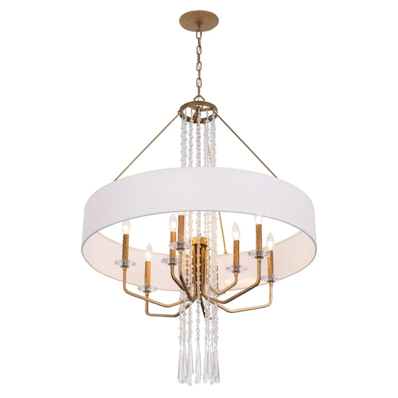 Barcelona 9 Light Pendant w/Shade - Brass Kisser — Varaluz Lighting LED Landscape Lights  