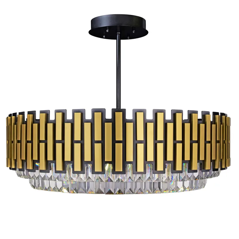 Black Tie 12 Light Dimmable Linear Pendant - Black and Satin Gold — Varaluz Lighting LED Linear Lights  