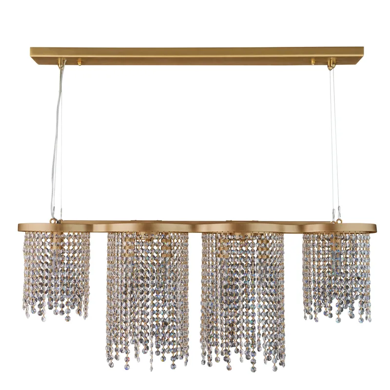 Deco Drippy 5 Light 60 inch Dimmable Linear Dining Pendant - Satin Gold — Varaluz Lighting LED Linear Lights  