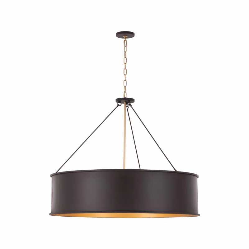 Cannery 6 Light Pendant - Dark Bronze & French Gold — Varaluz Lighting LED Landscape Lights  