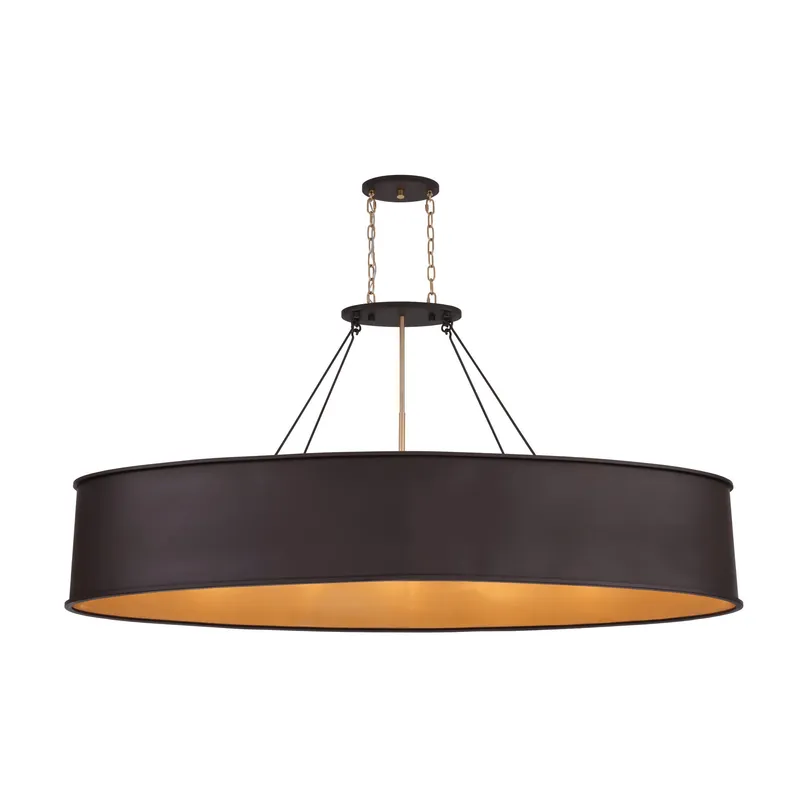 Cannery 7 Light Linear - Dark Bronze & French Gold — Varaluz Lighting LED Linear Lights  