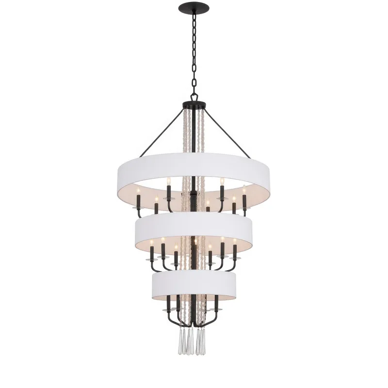 Barcelona 15 Light Pendant w/Shade - Onyx — Varaluz Lighting LED Landscape Lights  