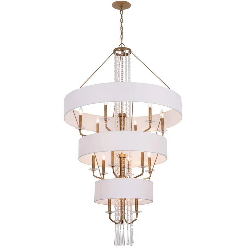 Barcelona 15 Light Pendant w/Shade - Brass Kisser — Varaluz Lighting LED Landscape Lights  