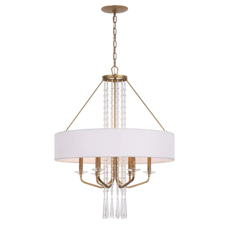 Barcelona 6 Light Pendant w/Shade - Brass Kisser — Varaluz Lighting LED Landscape Lights  