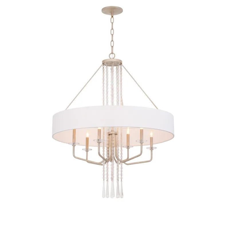 Barcelona 9 Light Pendant w/Shade - Transcend Silver — Varaluz Lighting LED Landscape Lights  