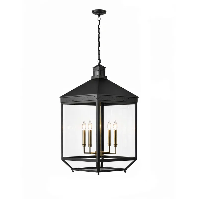 Midnight Manor Large 4 Light Pendant - Blackened Zinc/Antique Bronze — Varaluz Lighting LED Landscape Lights  