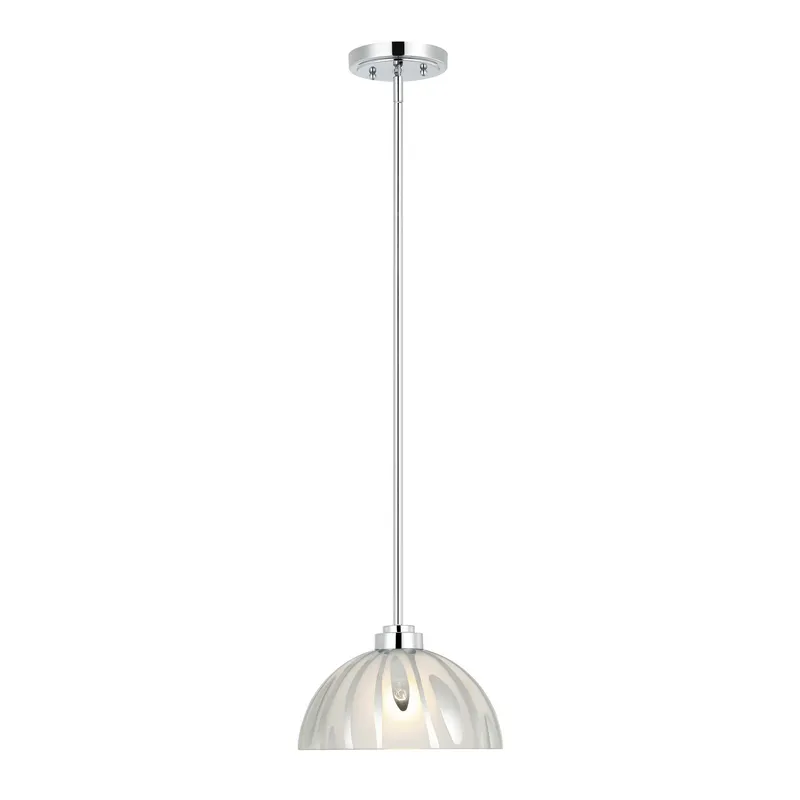 Chroman Empire 1 Light 10 in Dome Pendant - Chrome — Varaluz Lighting LED Landscape Lights  