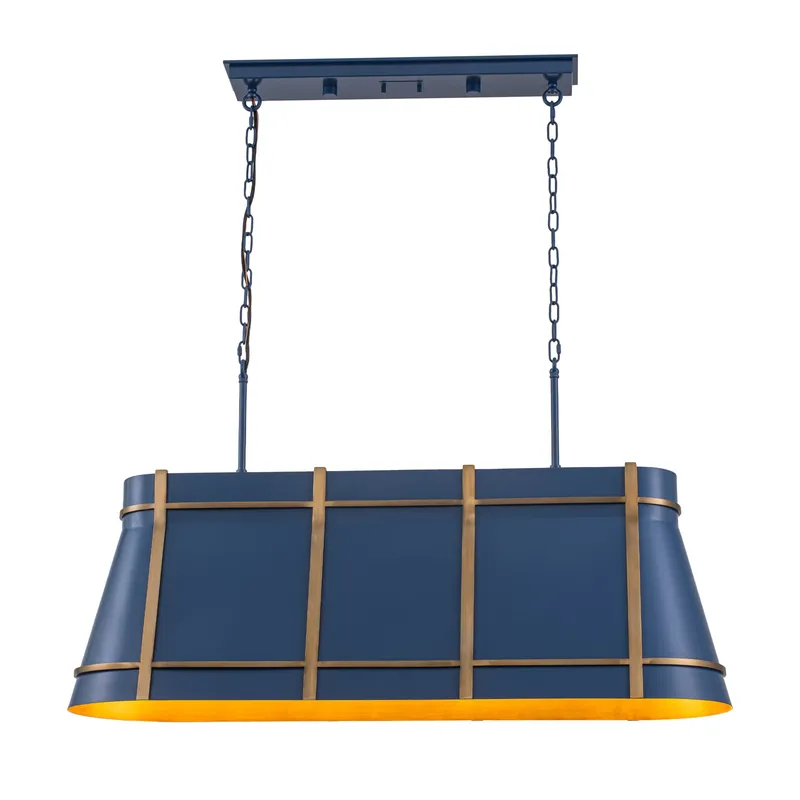 Brasserie 4 Light Linear - French Blue/Heritage Bronze — Varaluz Lighting LED Linear Lights  