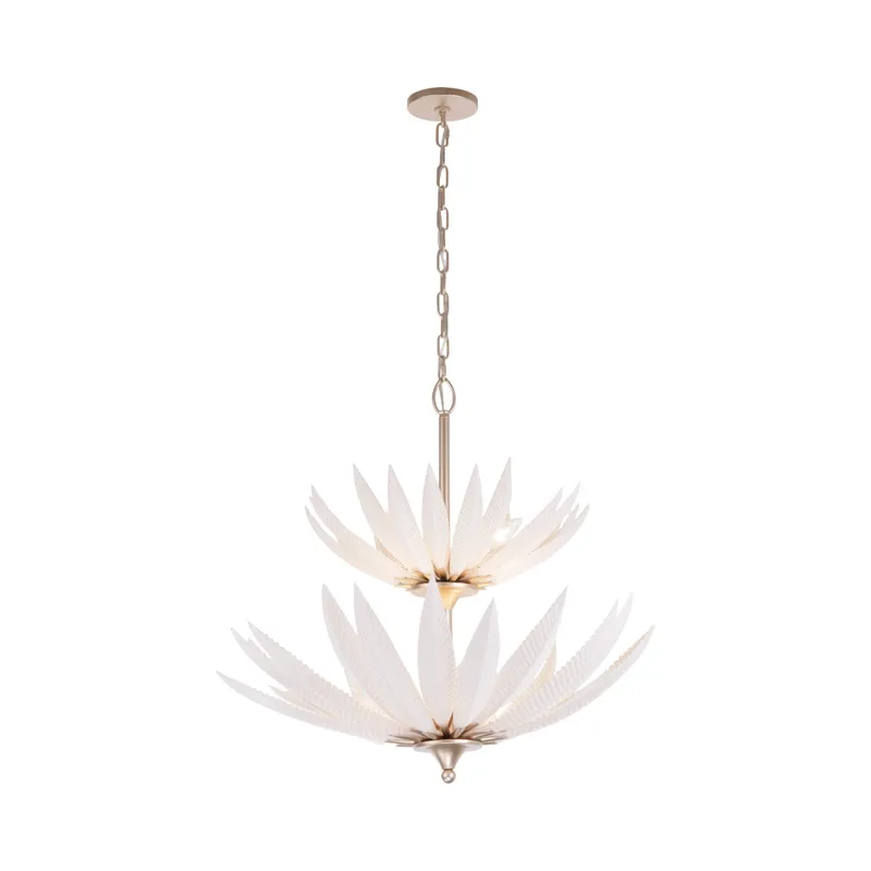 Zanara 9 Light Pendantwith 3D Printed Ceramic Leaves — Varaluz Lighting LED Landscape Lights  