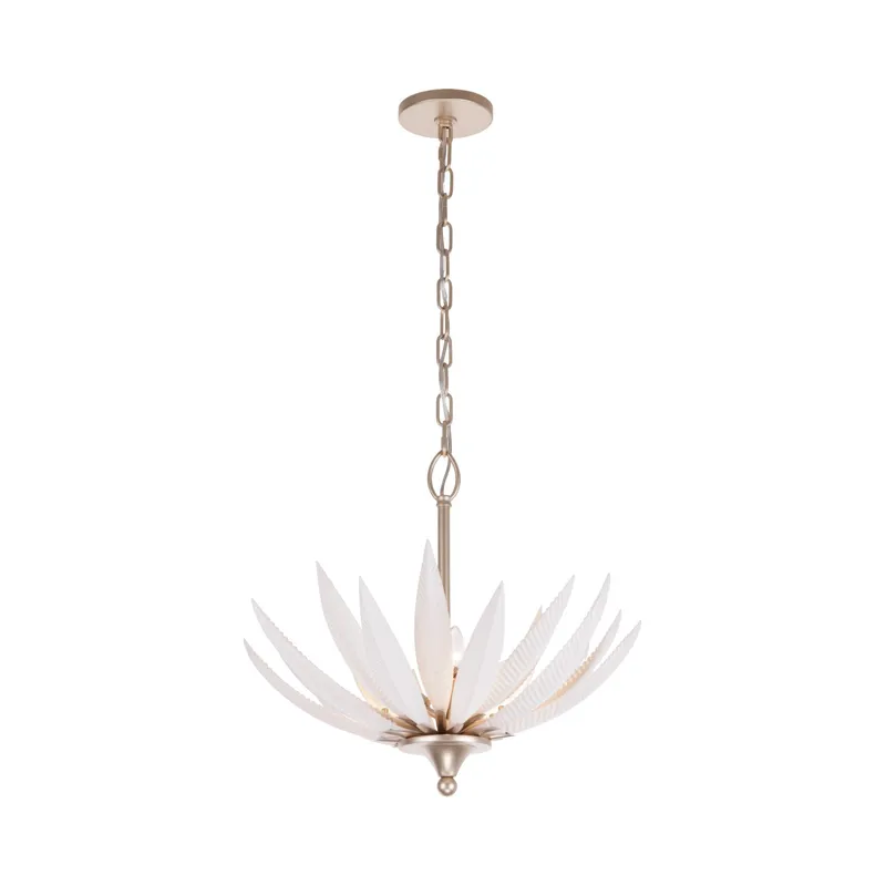 Zanara  3 Light Pendant with 3D Printed Ceramic Leaves — Varaluz Lighting LED Landscape Lights  
